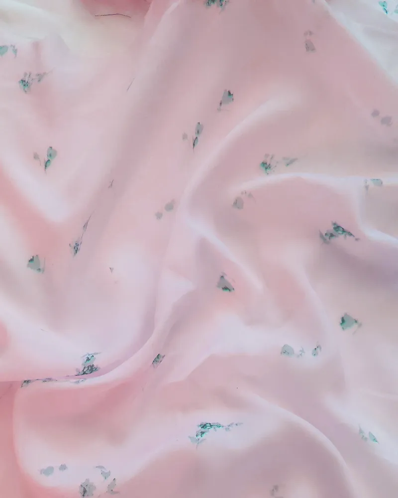 3 3/4 YD PC-Light Pink Floral Cotton Batiste Fabric