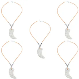 3mm round  natural color cork cord ivory Shaped Volcanic Stone Pendant handmade Cork Necklace NE-1056-5