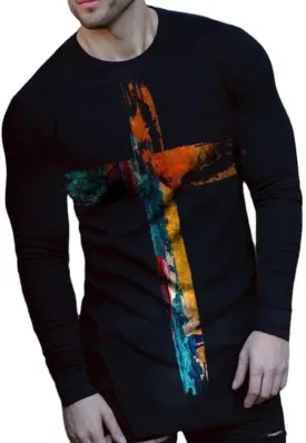 ALPAS European and American Men T-Shirts Casual Retro Hand-Painted Short Sleeve Tee Top Street Style Trendy T-Shirts