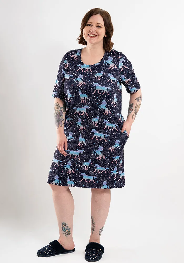 Carina Unicorn & Star Print Nightshirt