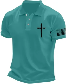 Classic Fit Polo Shirts for Men Stretchy Slim Fit Summer Golf Tennis Baseball T-Shirts Collared Button up Jersey Tops