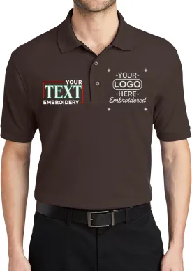 Custom Embroidered Text Polo Shirts for Men Personalized Embroidery Add Your Text Polo Shirt