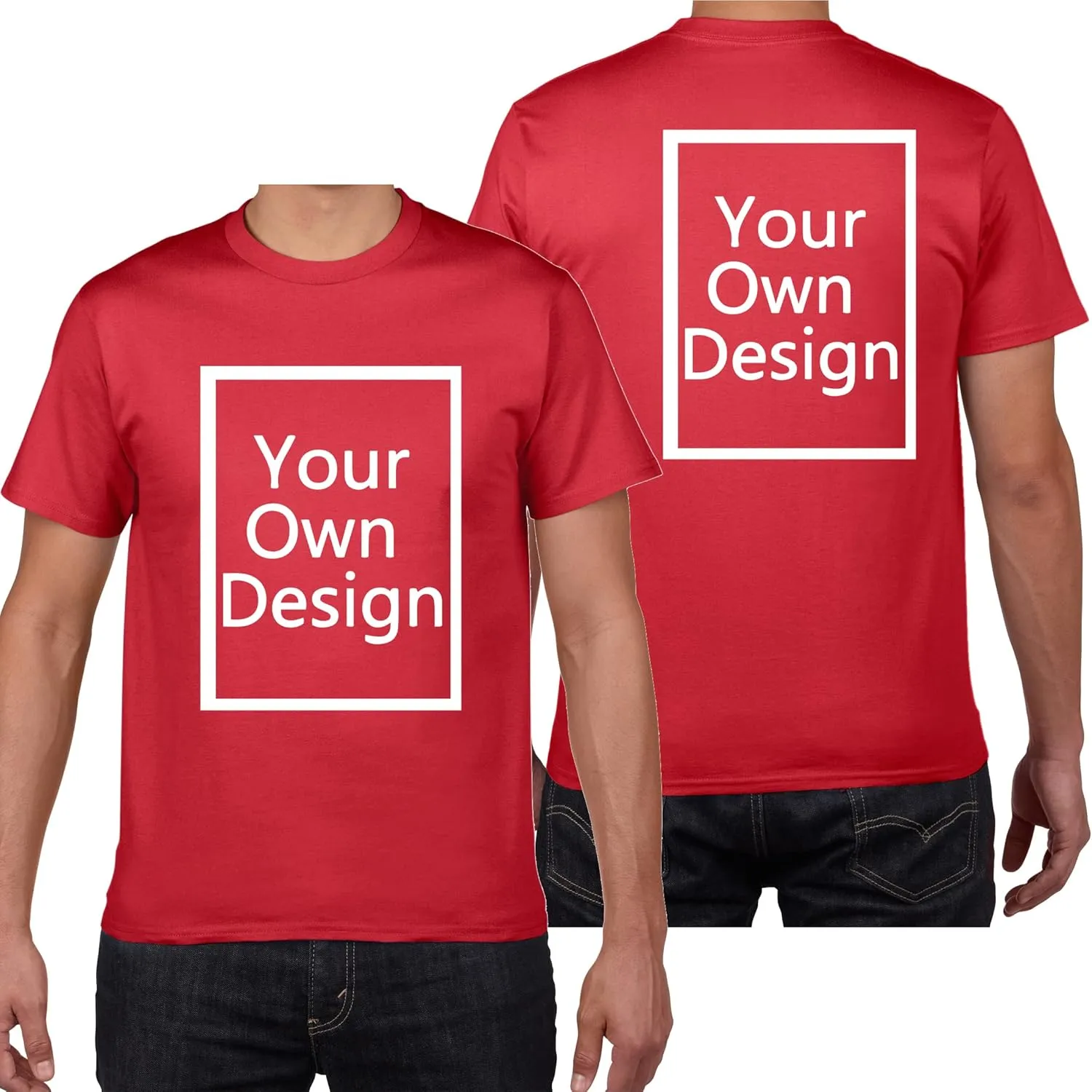 Custom T Shirts for Men/Women Design Your Own Shirt Add Text/Image/Logo Personalized Cotton Tee Printed Photo Front/Back