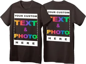 Custom T-Shirts - Personalized Unisex Crewneck Tee Shirt - Customize Your Image & Text & Photo - Men Women Adult Unisex Size