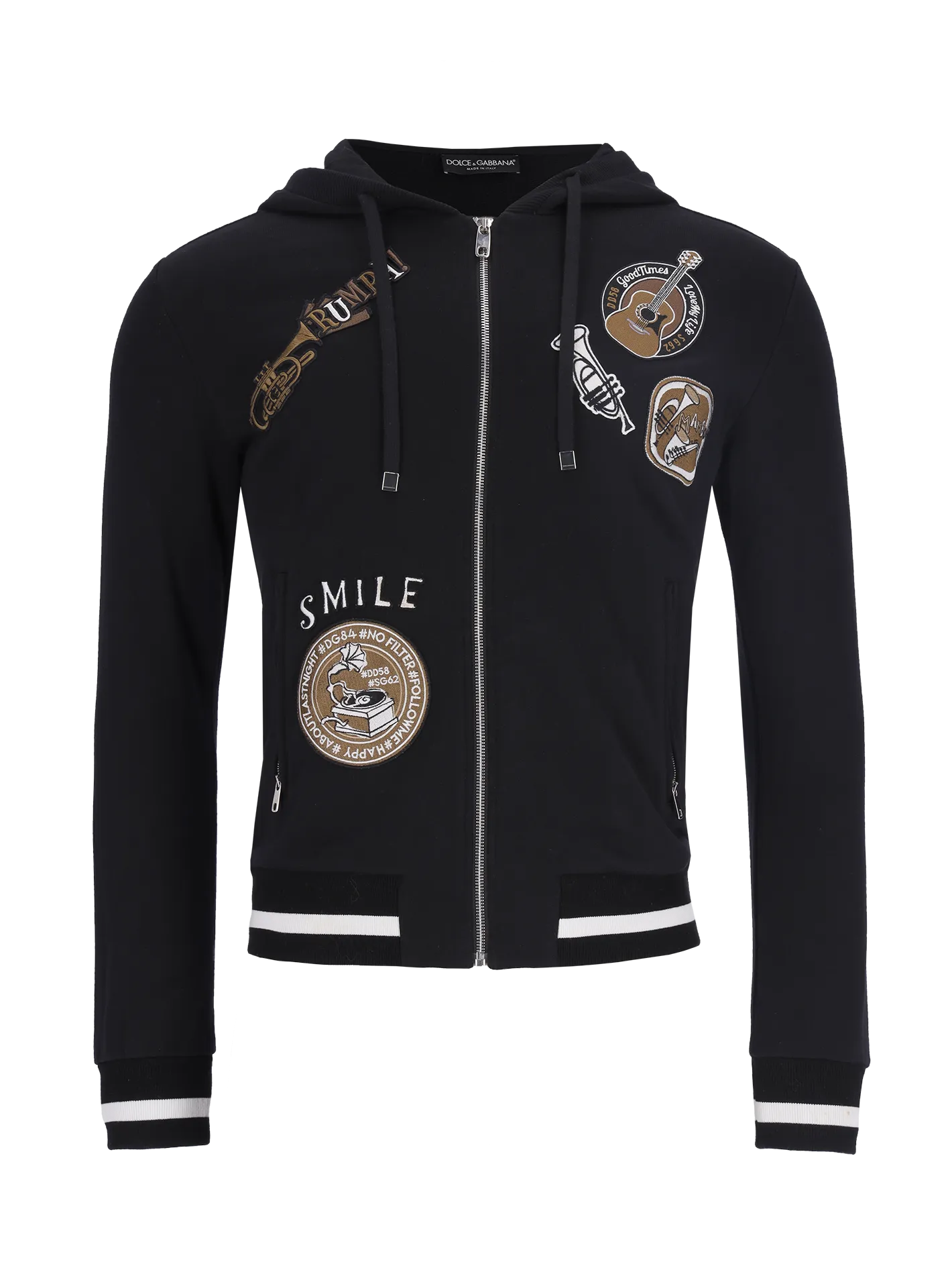 embroidered patch hoodie
