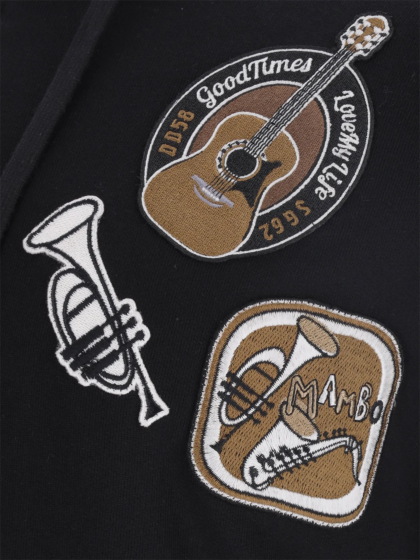 embroidered patch hoodie