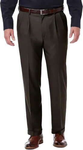 Haggar Men's Premium Comfort Classic Fit Pleat Front Dress Pant (Regular And Big & Tall Sizes)