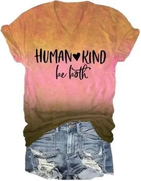 Human Kind Be Both Tshirt Be Kind Tshirt Plus Size Positive Message T Shirts