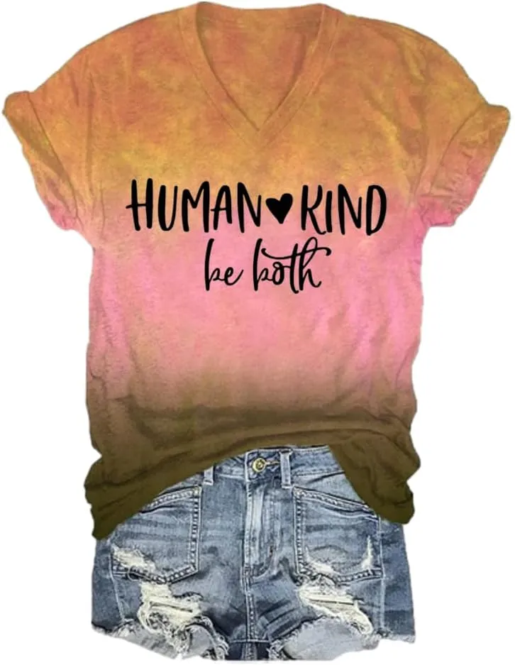 Human Kind Be Both Tshirt Be Kind Tshirt Plus Size Positive Message T Shirts