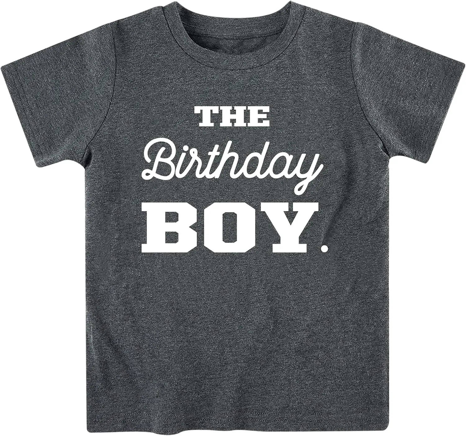 Lovekider Kids Birthday Boy Shirts Construction Excavator Word Graphic T Shirts Cotton Short Sleeve Party Tee 1-8 Years