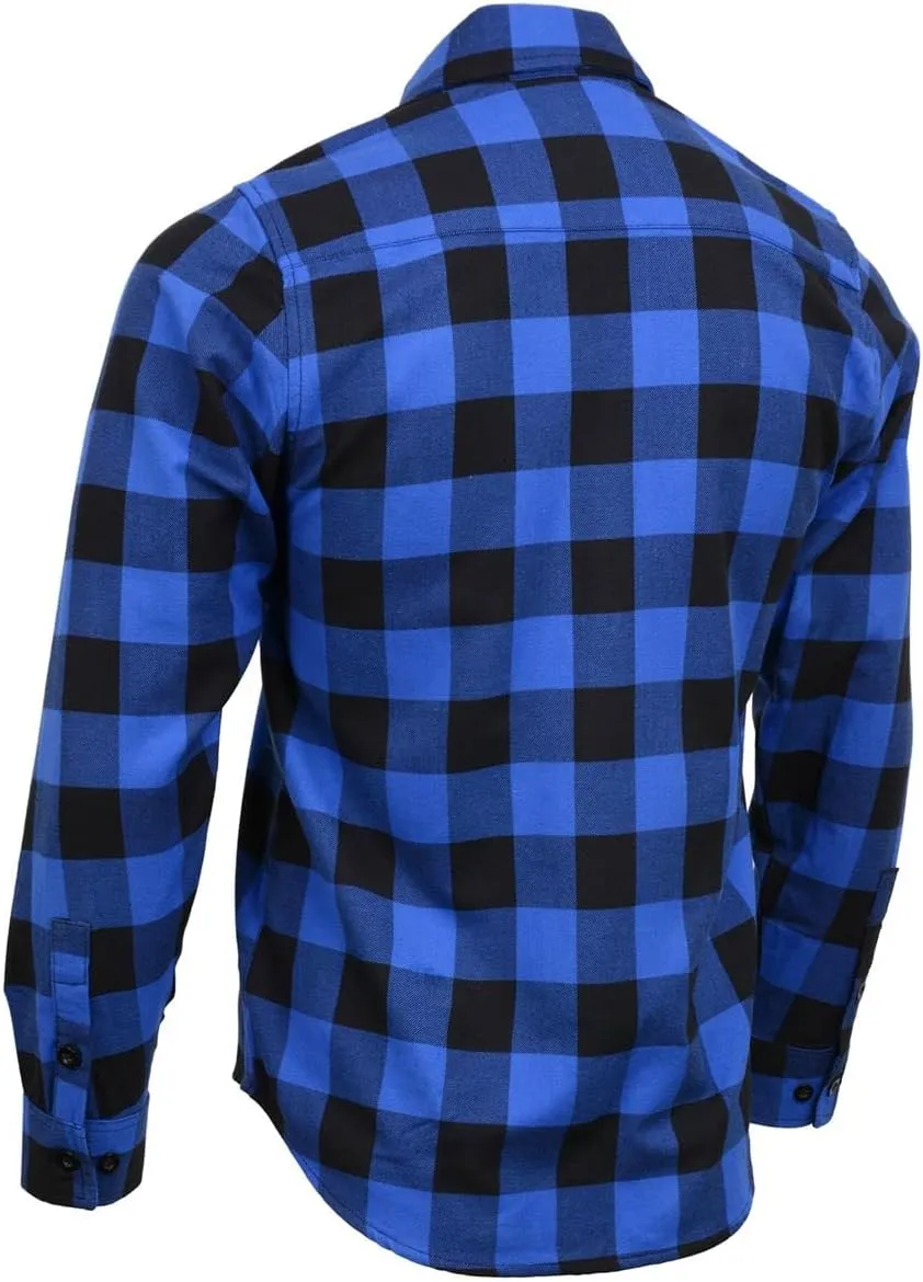 Milwaukee Leather Mens Casual Cotton Flannel Plaid Long Sleeve Button Down Cotton Shirts