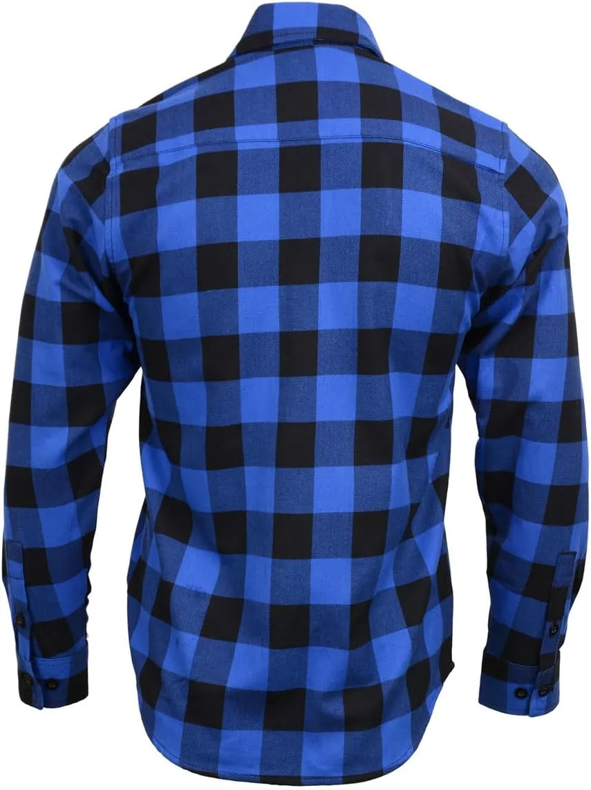 Milwaukee Leather Mens Casual Cotton Flannel Plaid Long Sleeve Button Down Cotton Shirts