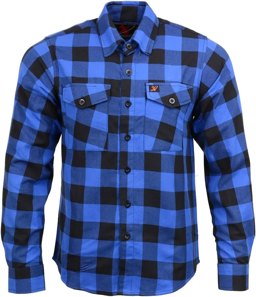 Milwaukee Leather Mens Casual Cotton Flannel Plaid Long Sleeve Button Down Cotton Shirts