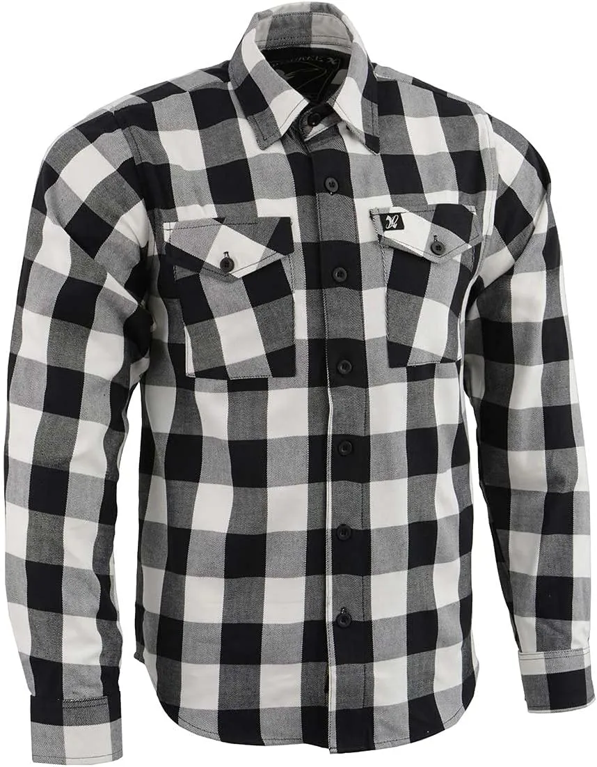Milwaukee Leather Mens Casual Cotton Flannel Plaid Long Sleeve Button Down Cotton Shirts