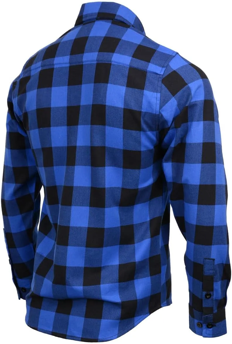 Milwaukee Leather Mens Casual Cotton Flannel Plaid Long Sleeve Button Down Cotton Shirts
