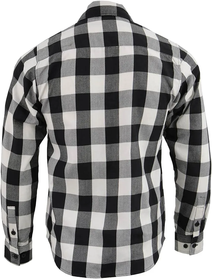 Milwaukee Leather Mens Casual Cotton Flannel Plaid Long Sleeve Button Down Cotton Shirts
