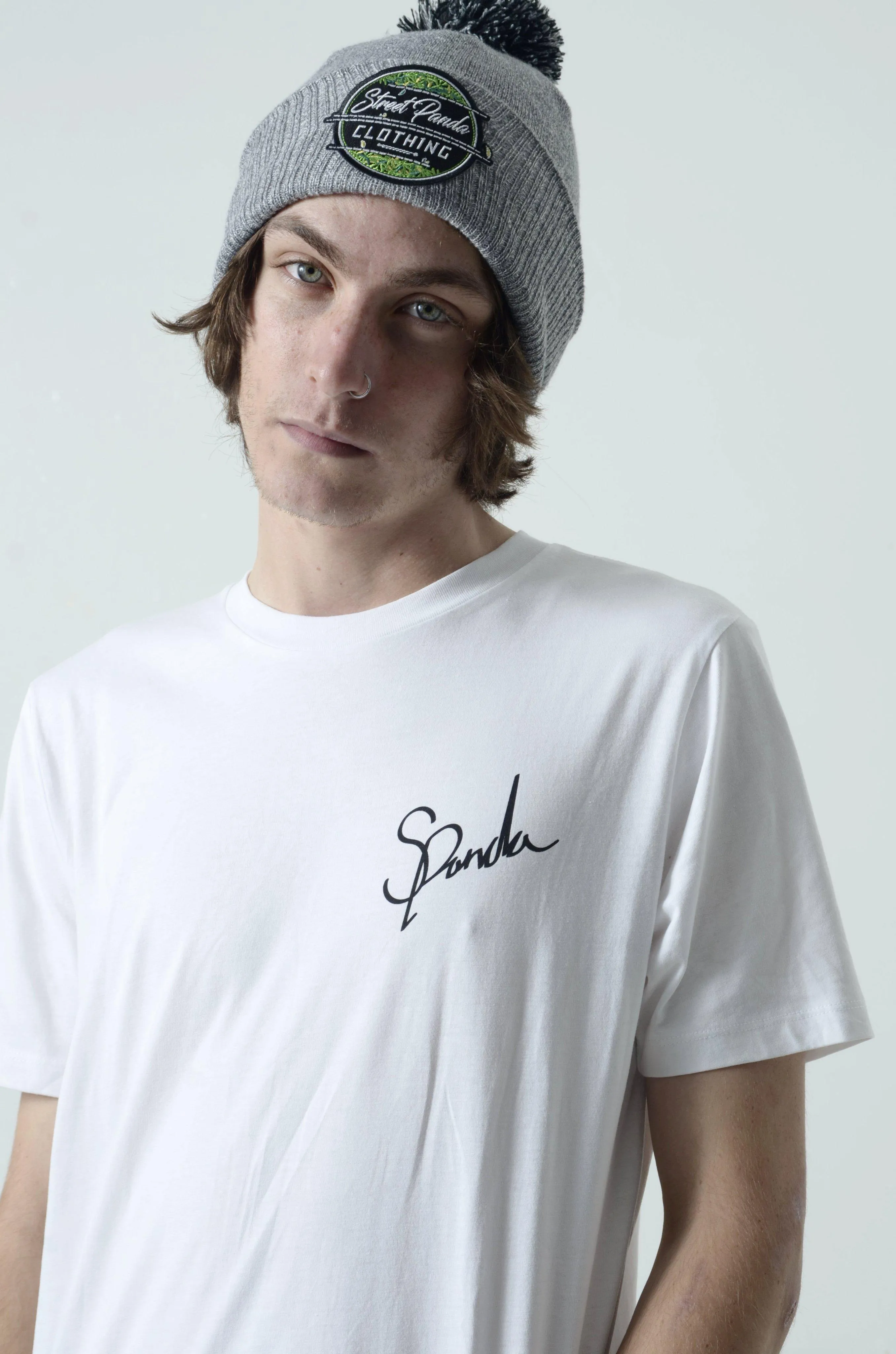 Organic White SPanda Long Tee