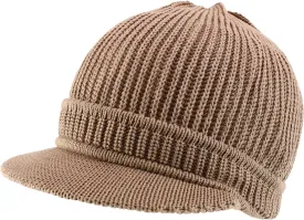 Rasta Cotton Rib Knitted Beanie Visor
