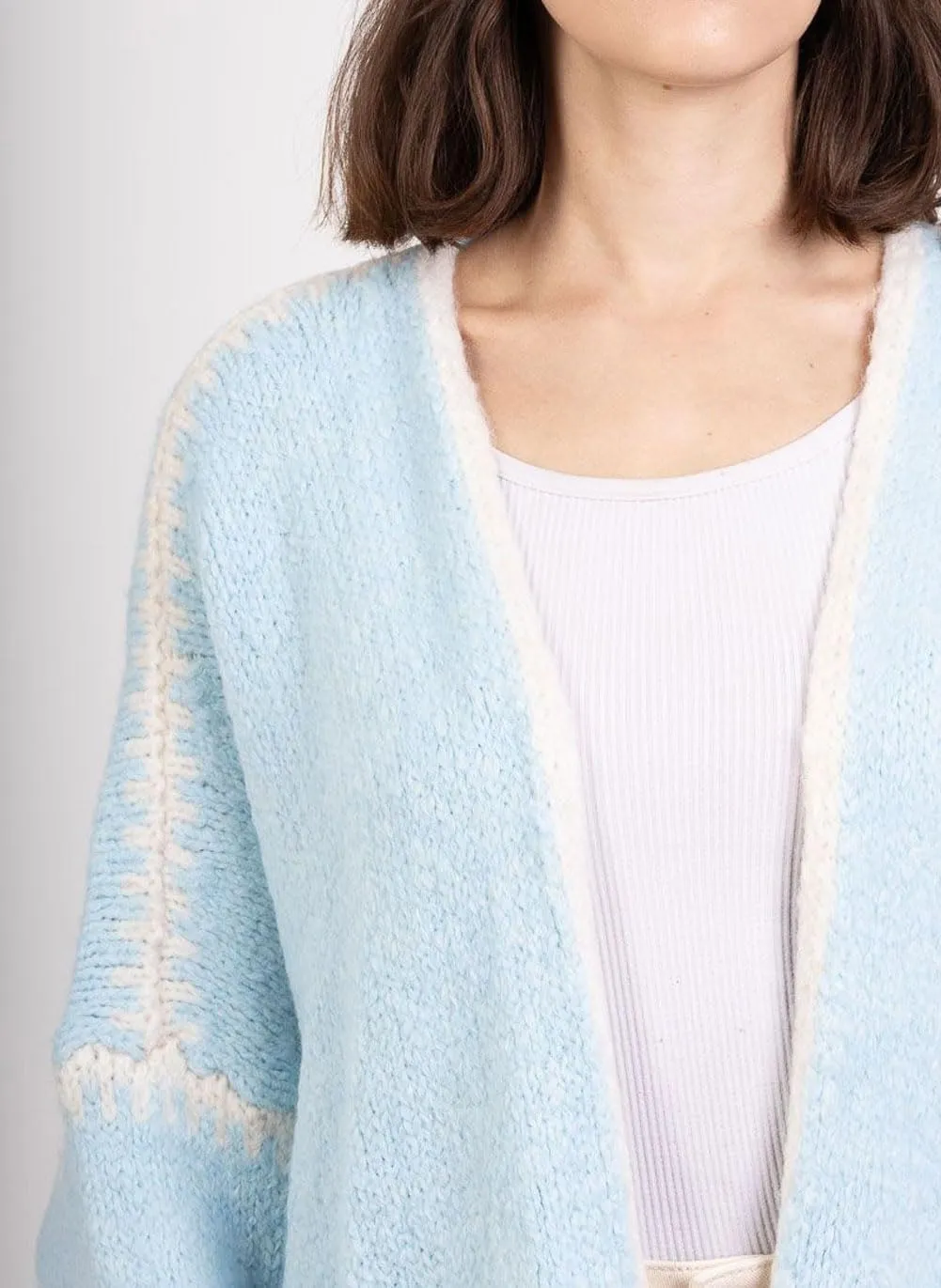 Women Fall Open Front Striped Cardigan Sweater Casual Loose Chunky Knit Coatigan Coat