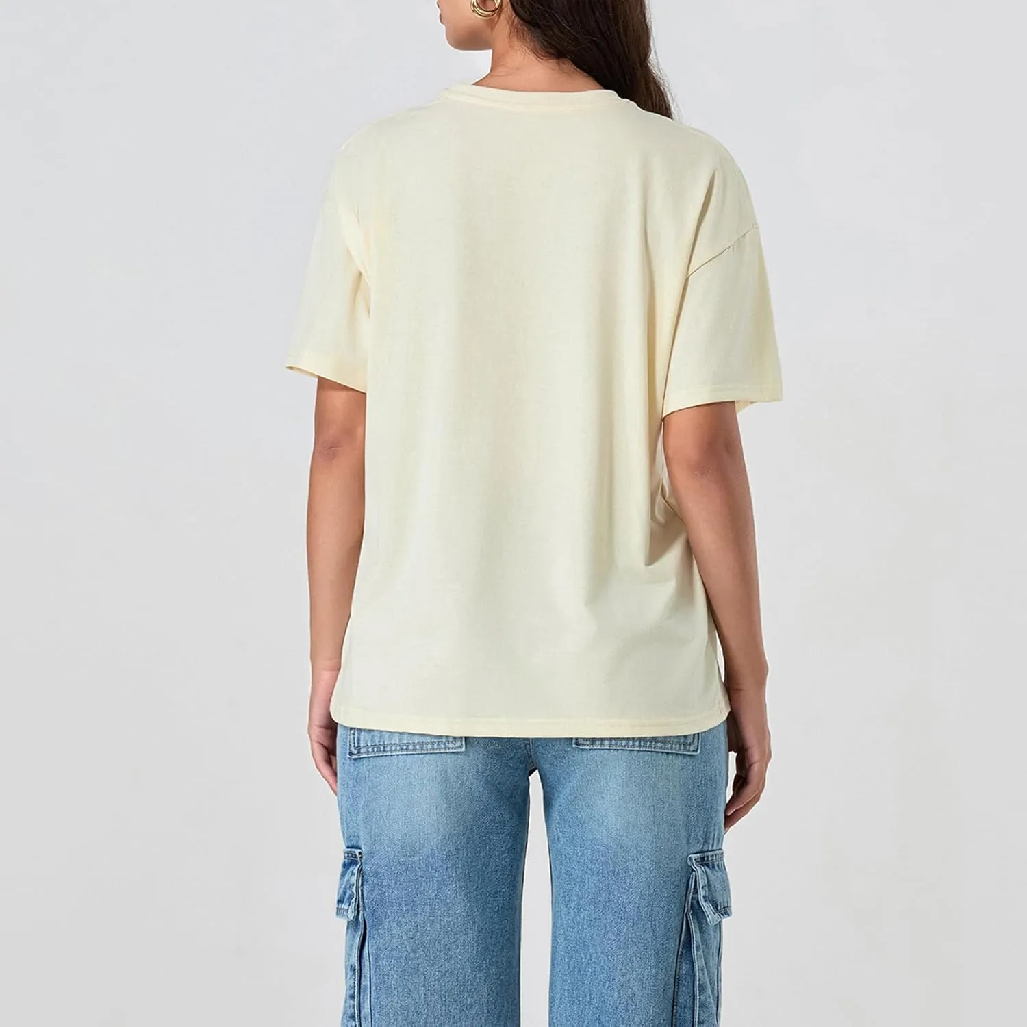 Women Oversized Graphic Print Graffiti Short Sleeve Crew Neck Streetwear T-Shirts Y2k Going Out Tops Aesthetic Tee
