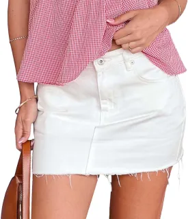 Women Y2K Denim Skirt High Waist Bow Print Bodycon A Line Mini Pencil Skirt Button Zipper Fly Jean Hip Skirt