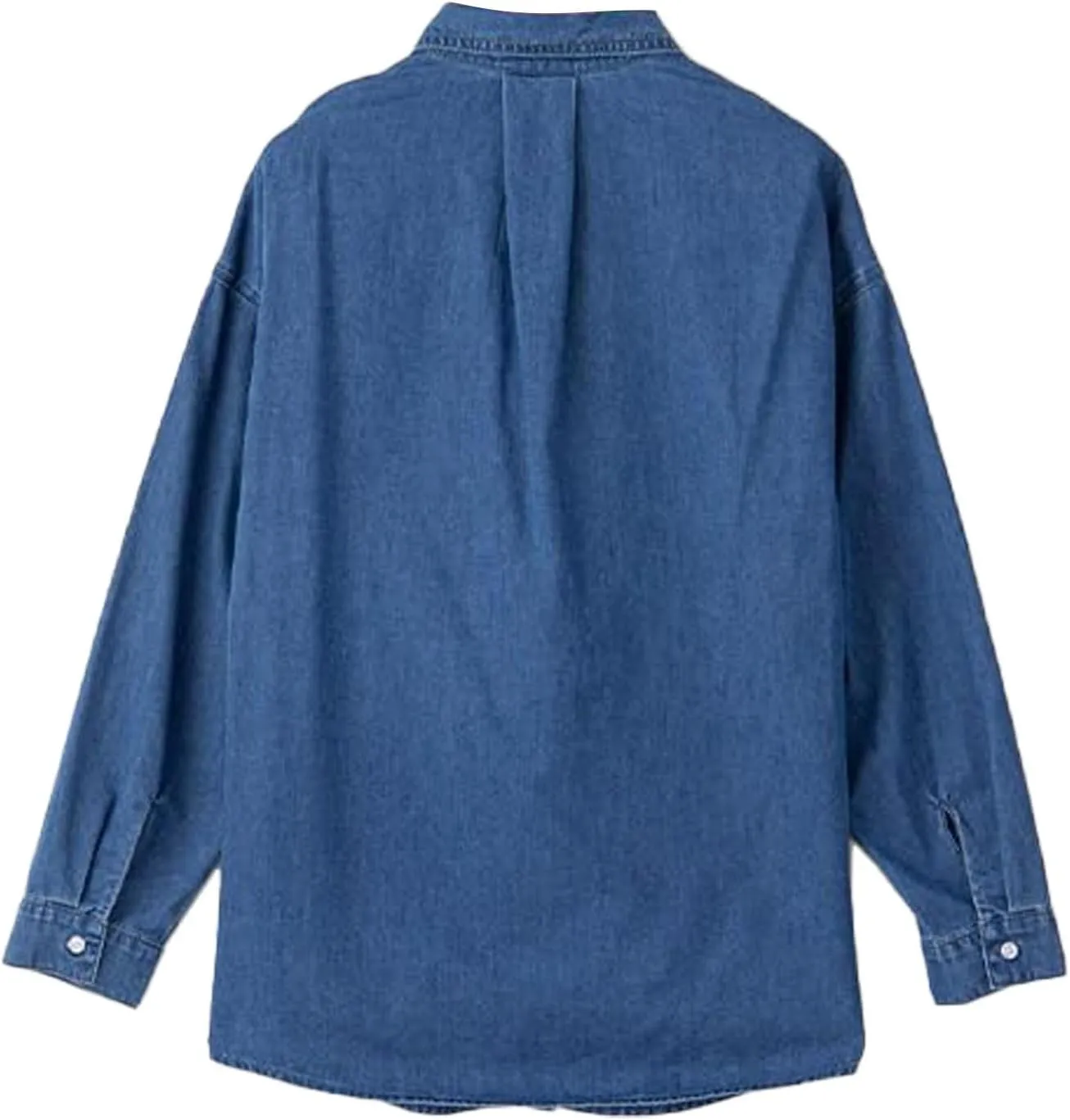 Womens Denim Shirt Jackets Long Sleeve Lightweight Button Down Jean Jacket Fall Oversized Boyfriend Casual Tops